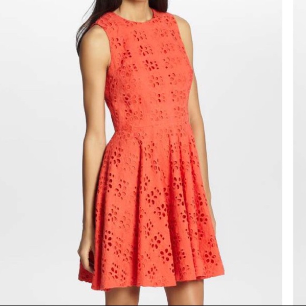 Eyelet Floral Fit and Flare Dress